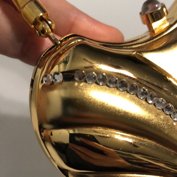 NWOT Gorgeous Italy Design Luxury Dinner Mini Gold Handbag/Crossbody - Picture 13 of 13